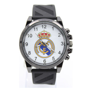 Reloj Real Madrid Futbol Soccer Caucho Deportivo Caballero Negro Negro Blanco Reloj Real Madrid Futbol Soccer Caucho Deportivo Caballero Negro Negro Blanco