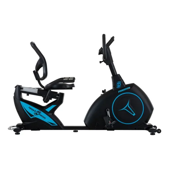 Bicicleta Recumbent Horizontal Parma-m Magnética Manual Prof Color Negro/Celeste