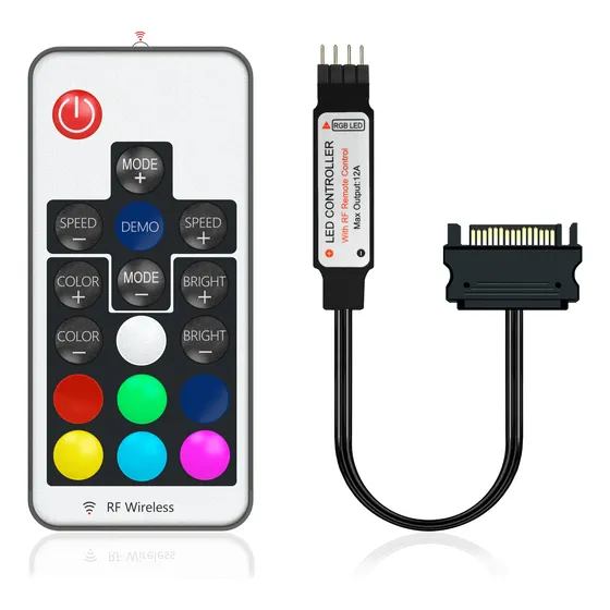 Controladora Rgb Cooler Fan 4 Pinos 12v Conexão Sata