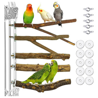 Paquete De5 Perchas De Madera Natural Para Jaulas De Pájaros Paquete De5 Perchas De Madera Natural Para Jaulas De Pájaros