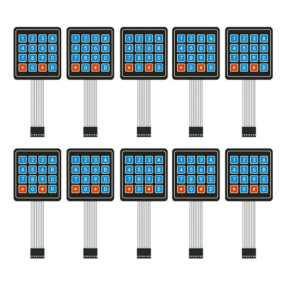 10 Pzs Teclado Matricial Membrana Matrix Keypad 4x4 Adhesivo