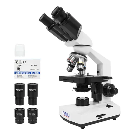 Microscópio Binocular Acromático Led Profissional 1600x Branco 127v