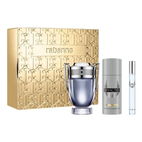 Set Paco Rabanne Invictus Edt 100ml +desodorante+miniatura