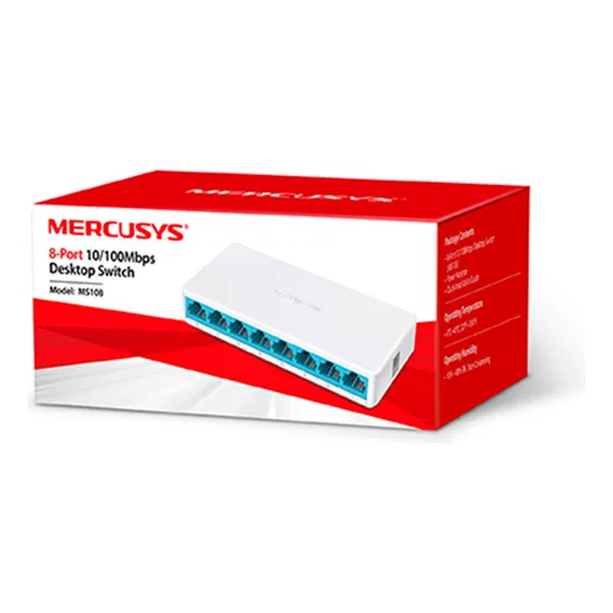 Switch Mercusys De Escritorio Ms108  De 8 Puertos 10/100mbps