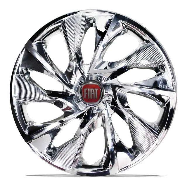 Jogo Calota Aro 14 Ds4 Cromada Fiat Palio Uno Idea  2004 2005 2006 2007 2008 2009 2010 2011