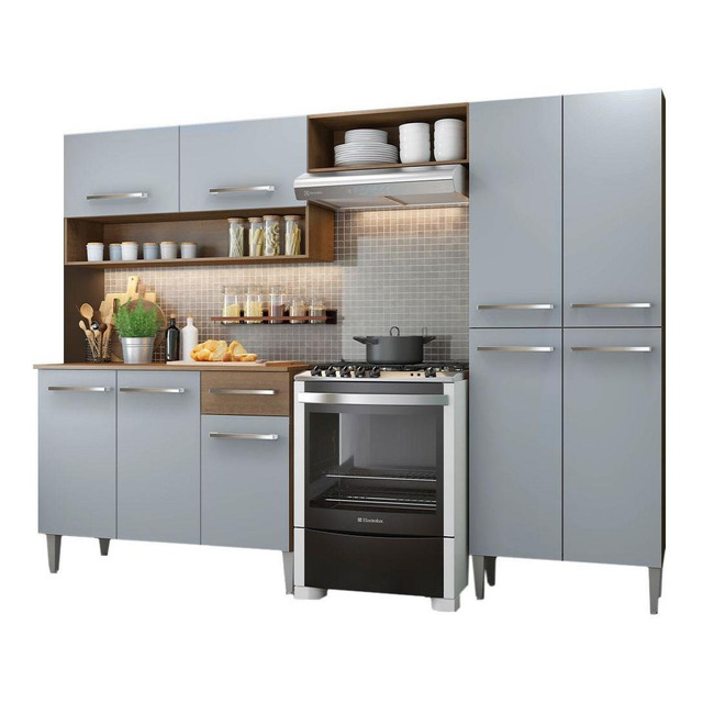 Cozinha Compacta Madesa Emilly Pop Com Armário E Balcão Cozinha Compacta Madesa Emilly Pop Com Armário E Balcão