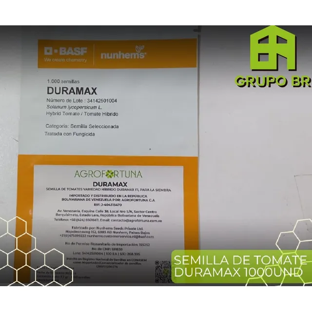 Semilla De Tomate Duramax Nunhems D-basf 1000und