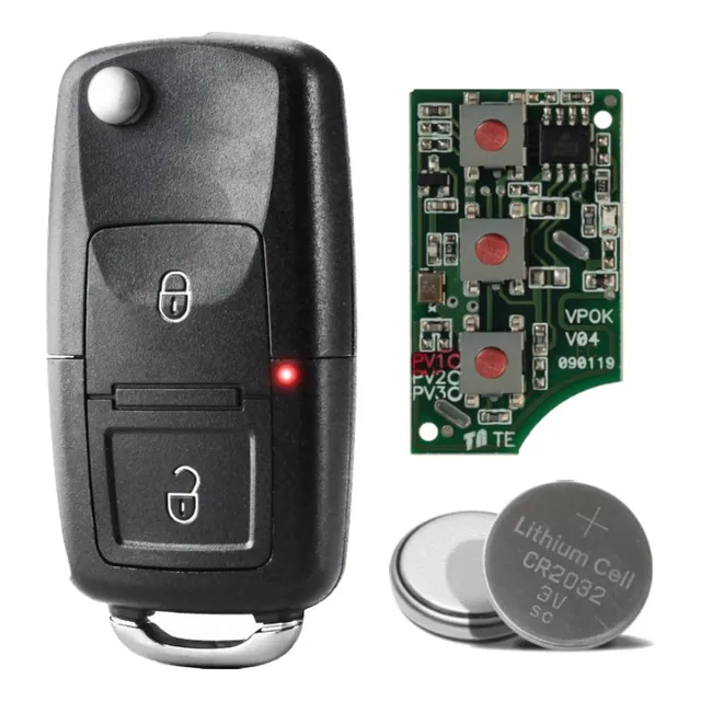 Chave Canivete Vw Positron + Lamina Virgem Gol G3 G4 2 Botão