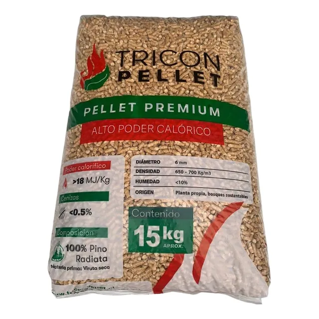Pellet De Madera Premium 15kg Entrega En Santiago