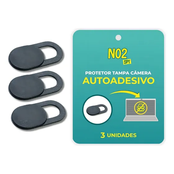 Kit 3 Tampa Privacidade Webcam Notebook Home Office No2spy Cor Preto No2problems