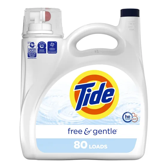 Detergente Para Ropa Tide Free & Gentle, 3,1 L, 80 Loads He