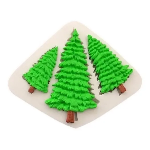 F350 Molde De Silicone Árvore De Natal Confeitaria Biscuit