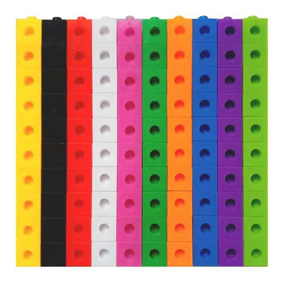 Cubos Multiencaje Unifix 100 Unid En Caja De Plástico