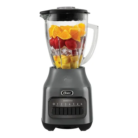 Licuadora Oster Vaso Vidrio 6 Velocidades + Pulso Blstpeggpb Color Gris