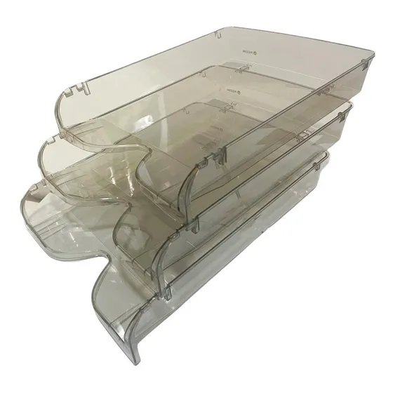 Pack De 3 Bandeja Acrílica Apilable Pizzini Z Norte Color Humo
