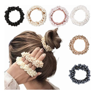 Scrunchies Elásticas Para El Cabello Perlas Niñas Mujer 6uds Scrunchies Elásticas Para El Cabello Perlas Niñas Mujer 6uds