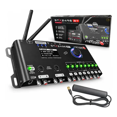Processador Stx2496bt Stetsom Crossover Bluetooth 12v Fm Usb 12v