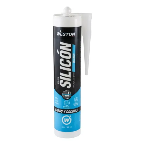6 Silicon Blanco P/baños Y Cocinas Cartucho 300ml Wm-0970