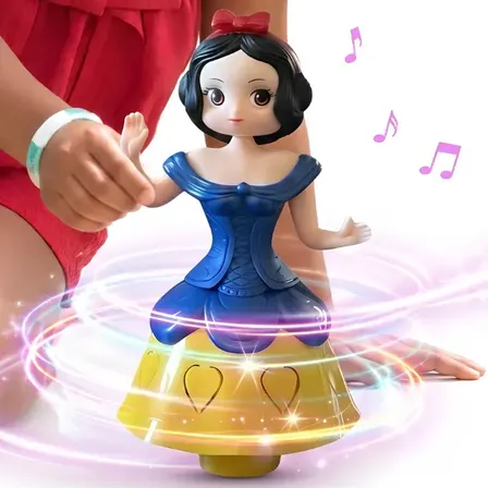 Boneca Dançarina Com Música E Led Brinquedo Infantil Menina Presente Branca De Neve