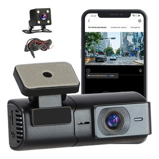Câmera Veicular Automotiva Carro Wifi 2k Dashcam 2 Lentes Câmera Veicular Automotiva Carro Wifi 2k Dashcam 2 Lentes