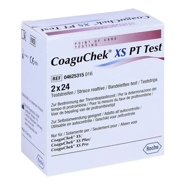 Tiras Coaguchek P/ Teste Coagulação Sangue - Roche 48 Tiras