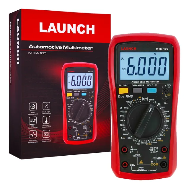 Tester Multimetro Automotriz Digital Vehículo Launch Mtm-100