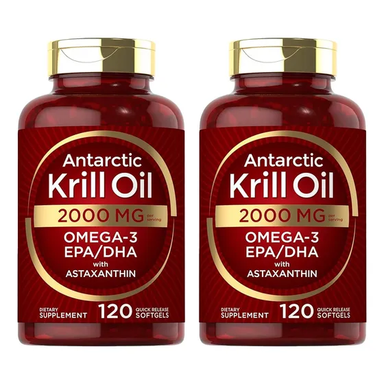 2pc Aceite De Krill Oil 2000mg 120caps-omega 3 Dha Epa