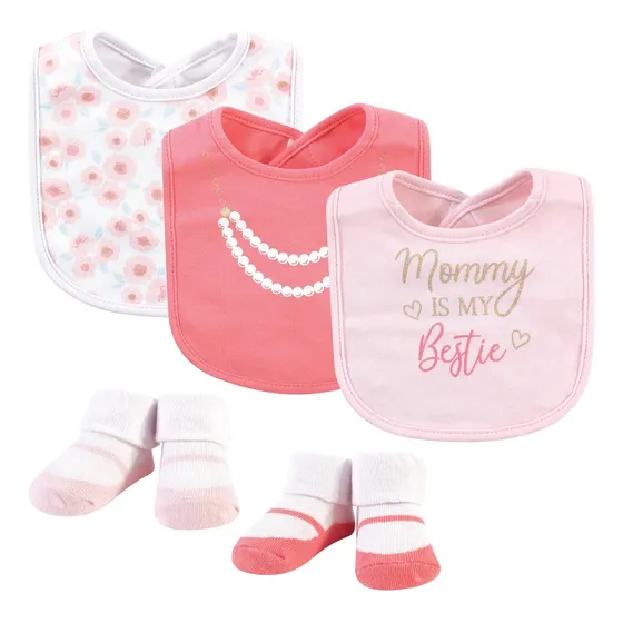 Set De Baberos Y Medias 5 Pzas Mommy Hudson Baby