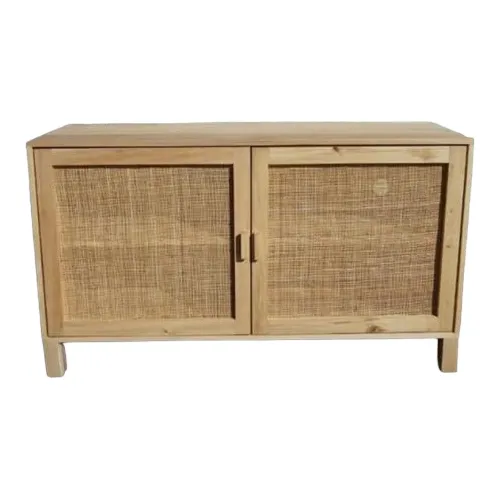 Rack Alamo Y Esterilla Madera Maciza Vajillero Puertas