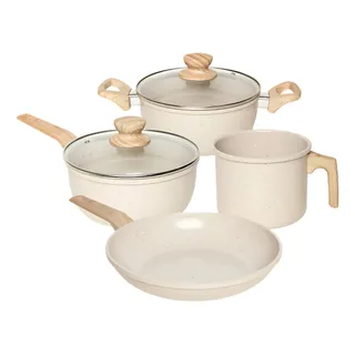Conjunto Panelas 4 Peças Cerùmica Antiaderente Fundo Grosso Conjunto Panelas 4 Peças Cerùmica Antiaderente Fundo Grosso