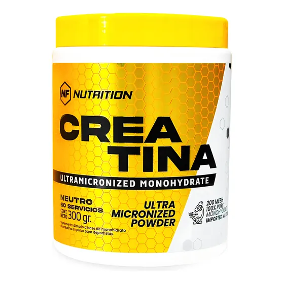 Creatina Monohidrato Suplemento Nutricional en polvo neutro NF Nutrition 100% Pura en pote de 300g