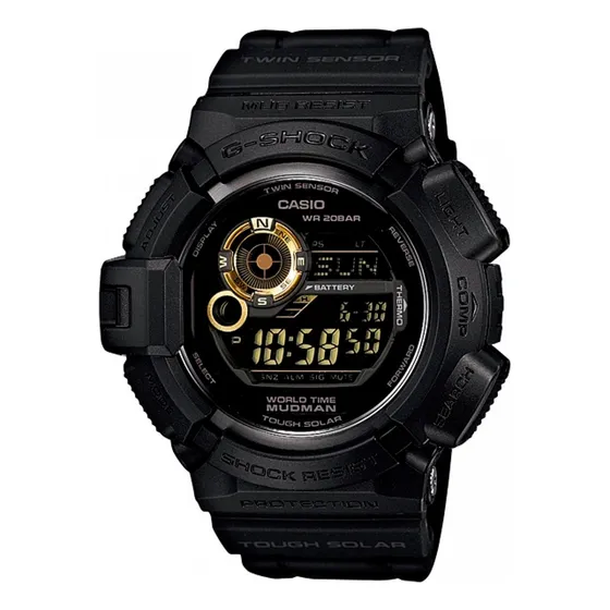 Reloj Casio G-shock Mudman G-9300GB-1DR para hombre, color de correa negro, color de bisel, color de fondo negro