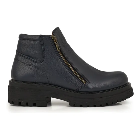 Bota Mujer Botineta Cuero Plataforma Cierre Zapato Briganti