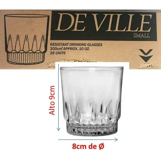 Vaso De Ville Caja Vidrio Mide 9cm Alto 8cmø Eventos Copas  