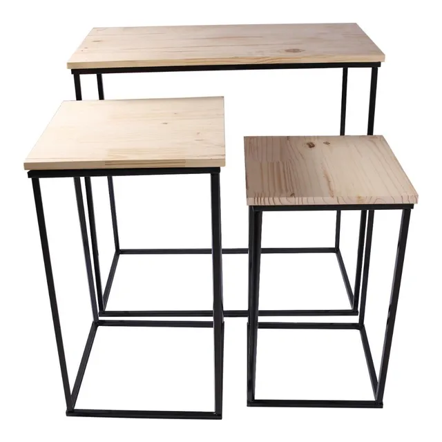 Trio Mesa Cubo Vasado (p M G)  Mesa Cubo Vasado  3 Peças