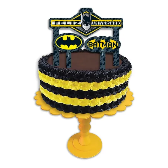 Festcolor topper bolo festa batman geek 04 unidades