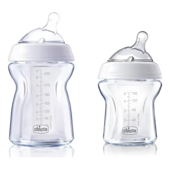 Set Mamaderas Chicco Natural Feeling Vidrio 150ml-250ml
