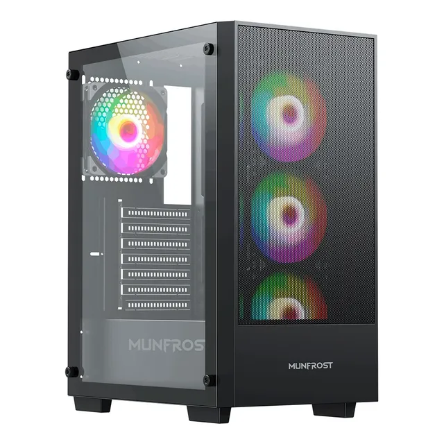 Gabinete Munfrost Alpha Black Atx/m-atx/m-itx 4 Ventiladores Color Negro