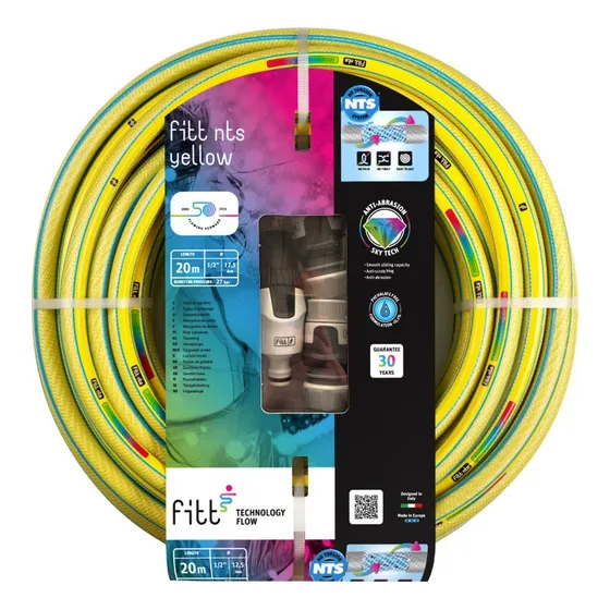 Manguera De Riego Fitt Nts Yellow 1/2  20m Kit Minilanza