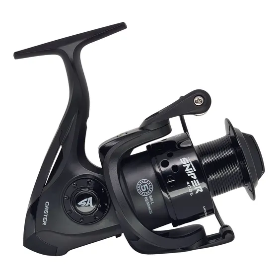 Reel Frontal Caster Sniper 4005 Variada 5 Rulemanes Mar Rio Color Negro