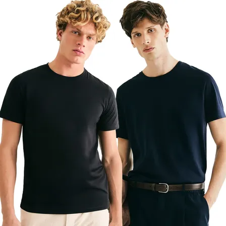 Kit Camiseta Básica Masculina Hering Algodão Pima Verão 2pçs