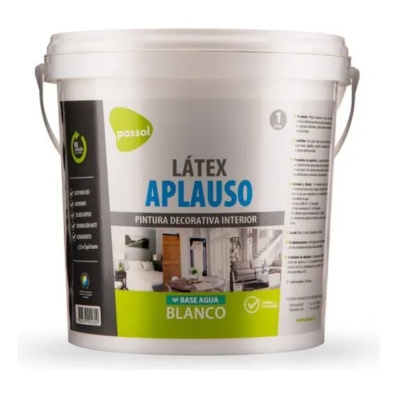 Pintura Latex Aplauso Blanco 1gl 3,78lt Passol