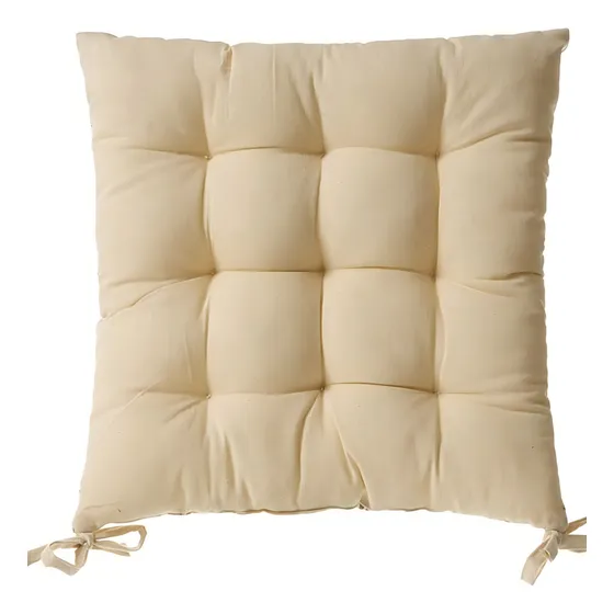 Elegante Cojin Cuadrado Unicolor Para Silla Color Amarillo Palido