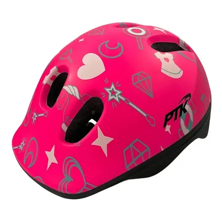 Capacete Infantil Ptk Baby Rosa Ciclismo Skate Bicicleta 48-56cm