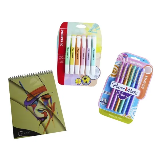 Pack Papermate Candy Pop + Stabilo Swing Cool + Croquera