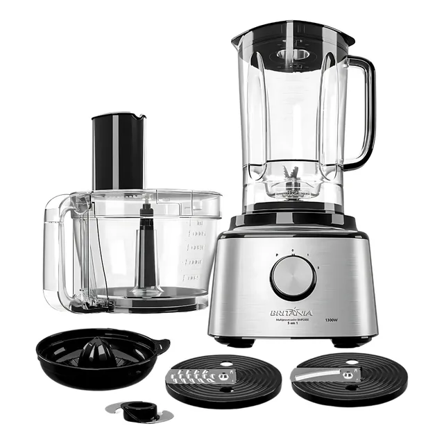 Multiprocessador 5 Em 1 Espremedor Turbo Inox Britania 1300w