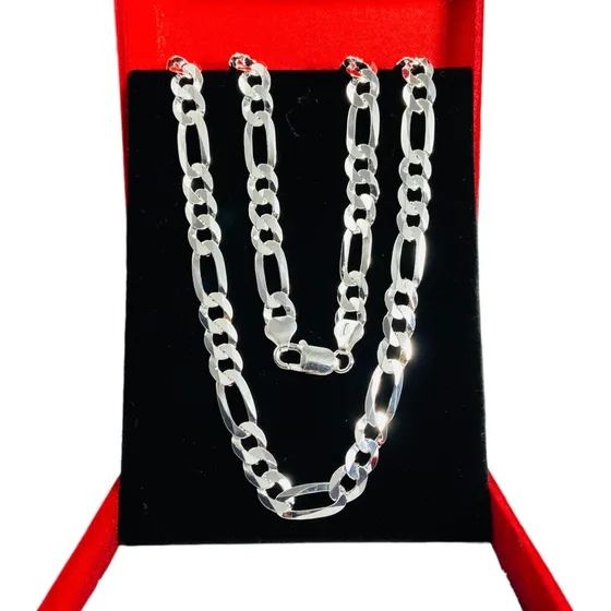 Cordão Masculino Prata 925 3 Por 1 Grossa 8mm/70cm Maciça