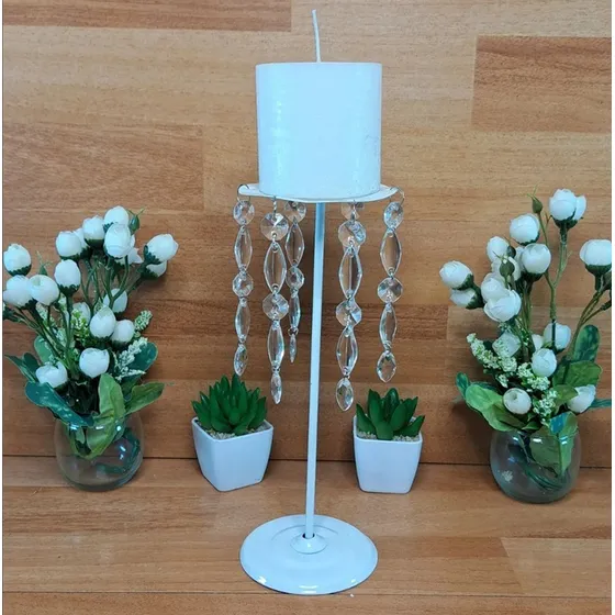 10 Base De Hierro -centro De Mesa Con Cairel - Vela-floral