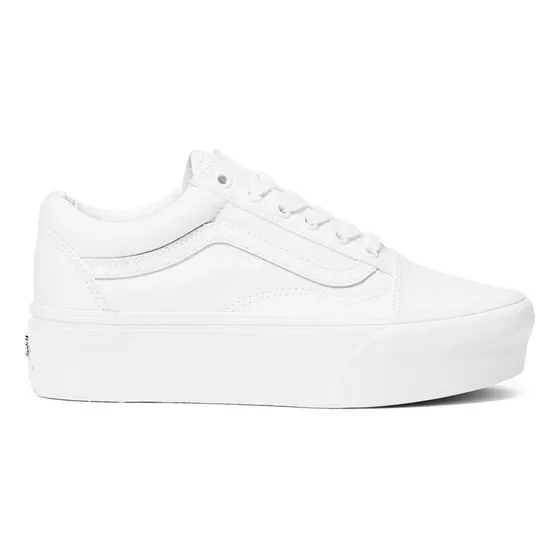 Tenis Vans Para Mujer Clasicos Old Skool Plataforma Blanco