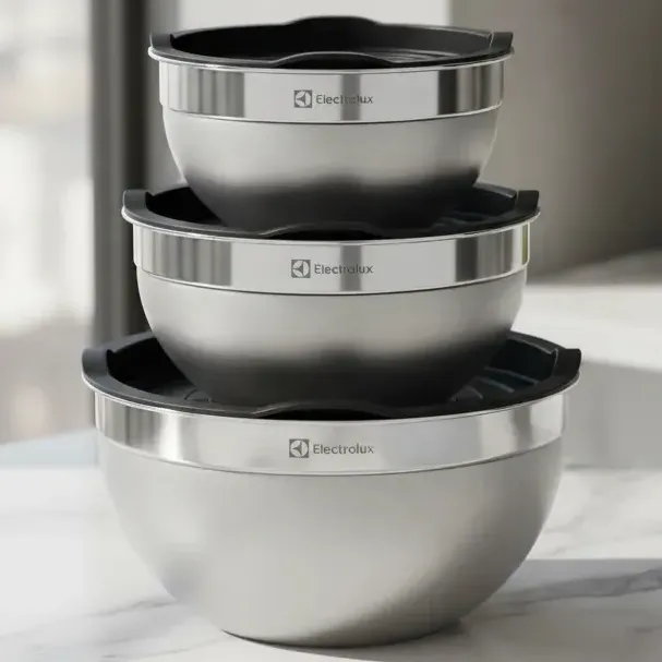 Conjunto Bowls Tigelas Inox Com Tampa Plástica – Electrolux
